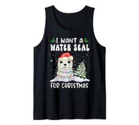 I Want A Water Seal for Christmas Santa Hat Funny Xmas Canotta
