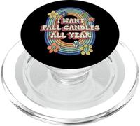 I Want Fall Candles All Year Vintage Autunno Halloween Lover PopSockets PopGrip per MagSafe