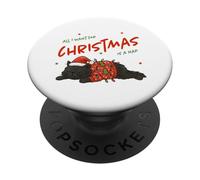 I Want for Christmas Is a Nap - Simpatico gatto addormentato PopSockets PopGrip Adesivo