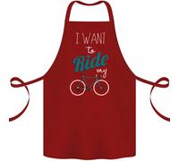 I Want Per Ride My Bicicletta Ciclismo Ciclista Cotone Grembiule 100% Biologico