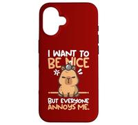 I want to be nice but everyone annoys me cute tee Capy lover Custodia per iPhone 16