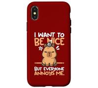 I want to be nice but everyone annoys me cute tee Capy lover Custodia per iPhone X/XS
