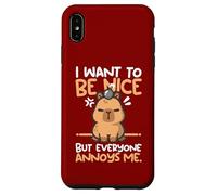 I want to be nice but everyone annoys me cute tee Capy lover Custodia per iPhone XS Max