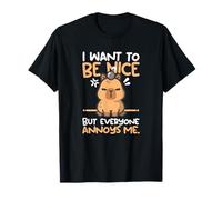 I want to be nice but everyone annoys me cute tee Capy lover Maglietta