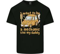 I Want To Be Un Meccanico Come il Mio Papà Uomo Cotone T-Shirt Maglietta