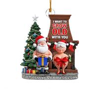 I Want To Grow Old With You Ornamento in acrilico personalizzato per coppie, ornamenti natalizi per coppie di anziani, regali personalizzati per coppie, ornamenti natalizi per coppie anziane, regali