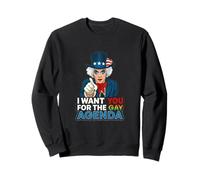 I Want You For The Gay Agenda Divertente Gay Pride Zio Sam Meme Felpa