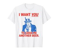 I Want You to Grab Me Another Beer Funny Uncle Sam USA Maglietta