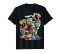 I Was 6 Now I'm 7 7th Birthday Building Blocks Ragazzi Bambini Maglietta