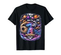 I Was 6 Now I'm 7 7th Birthday Party 67 Astronaut Space Tee Maglietta