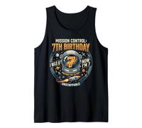 I Was 6 Now Im 7 Astronaut Outer Space Birthday Kids Gear Canotta