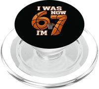 I Was 6 Now I'm 7 Basketball 7th Birthday 67 for Boys Kids PopSockets PopGrip per MagSafe