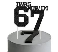 I Was 6 Now I'm 7 Cake Topper 6 7 Meme Six Seven 7th Birthday Cake Pick Black Glitter Funny 67 Meme Cake Decorazioni per 7 anni Ragazze Ragazzi 7° Settimo Compleanno Forniture per feste