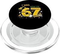 I Was 6 Now I'm 7 Dinosaur Birthday Shirt Boys 7th Birthday PopSockets PopGrip per MagSafe