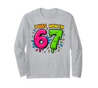 I Was 6 Now I'm 7 - Divertente 7th Birthday Six Seven Meme Maglia a Manica