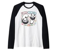 I Was 6 Now I'm 7 Funny 6 7 Six Seven Meme Panda Birthday Maglia con Maniche Raglan