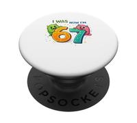 I Was 6 Now I'm 7 Monster Birthday Shirt Kids 7th Birthday PopSockets PopGrip Adesivo