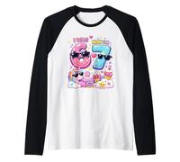 I Was 6 Now I'm 7 Rainbow Unicorn Ice Cream 67 Meme Birthday Maglia con Maniche Raglan