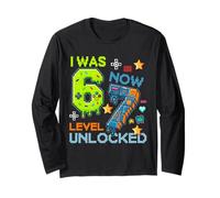I Was 6 Now Level 7 Unlocked 7th Birthday Gamer 67 Meme Maglia a Manica