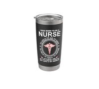 I Was Born To Be A Nurse Funny Nursing Nurses Bicchiere termico in acciaio inox doppia parete