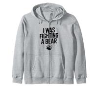 I Was Fighting A Bear Divertente Avventura Amante Animali Felpa con Cappuccio