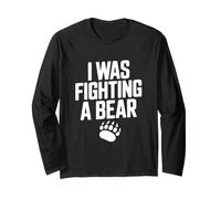 I Was Fighting A Bear Divertente Avventura Amante Animali Maglia a Manica