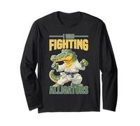 I Was Fighting Alligators Scusa Una Storia goffa Maglia a Manica