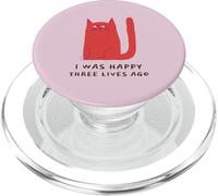 I Was Happy Three Lives Ago (Dichiarazione divertente del gatto) PopSockets PopGrip per MagSafe