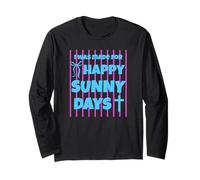 I Was Made for Happy Sunny Days - Fiocco a Righe Rosa Maglia a Manica