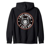 I Was Normal 2 Cats Ago Felpa con Cappuccio