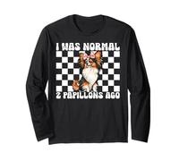 I Was Normal 2 Papillons Ago Papillon Dog Girl Coquette Bow Maglia a Manica