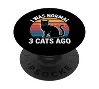 I Was Normal 3 Cats Ago PopSockets PopGrip Adesivo