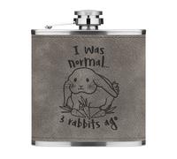 I Was Normal 3 Conigli Ago 170ml pelle Sintetica Hip Flask Grigio Divertente
