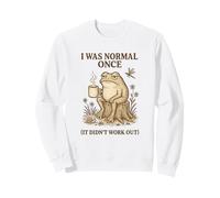I Was Normal Once Grumpy Frog Coffee Vintage Humor Felpa