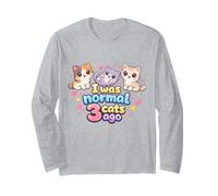 I Was Normal Three Cats Ago Cute Kawaii Cat Lover Maglia a Manica