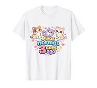 I Was Normal Three Cats Ago Cute Kawaii Cat Lover Maglietta