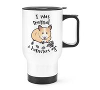 I Was Normale 3 Criceti Ago Viaggio Tazza con Manico - Divertente Thermal Flask