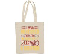I was obsessed with the idea of fasting and being alone cynic slogan Natural Cotton Tote Bag Bianco