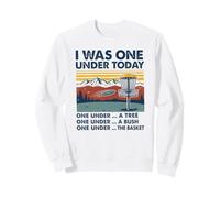 I Was One Under Today Funny Disc Golf Retro Felpa