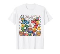 I Was Six Now I'm Seven Autism Easter 67 Meme 7th Birthday Maglietta
