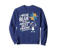 I Wear Blue For My Best Friend Autism Felpa