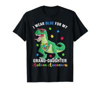 I Wear Blue For My Granddaughter Autism Dino Nonno Nonna Maglietta