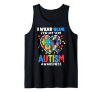 I wear Blue For My Son Autism Awareness Mom Dad Parents Canotta