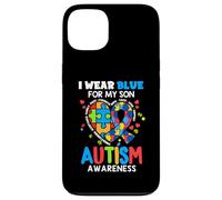 I wear Blue For My Son Autism Awareness Mom Dad Parents Custodia per iPhone 13
