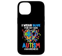 I wear Blue For My Son Autism Awareness Mom Dad Parents Custodia per iPhone 14