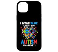 I wear Blue For My Son Autism Awareness Mom Dad Parents Custodia per iPhone 14 Plus
