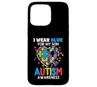 I wear Blue For My Son Autism Awareness Mom Dad Parents Custodia per iPhone 15 Pro Max