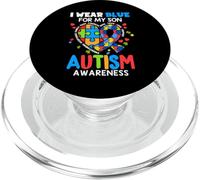 I wear Blue For My Son Autism Awareness Mom Dad Parents PopSockets PopGrip per MagSafe