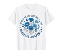 I Wear Blue for Someone I Love Awareness Floral Maglietta