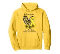 I Wear Gold for My Niece Infanzia Cancro Leopardo Cuore Felpa con Cappuccio